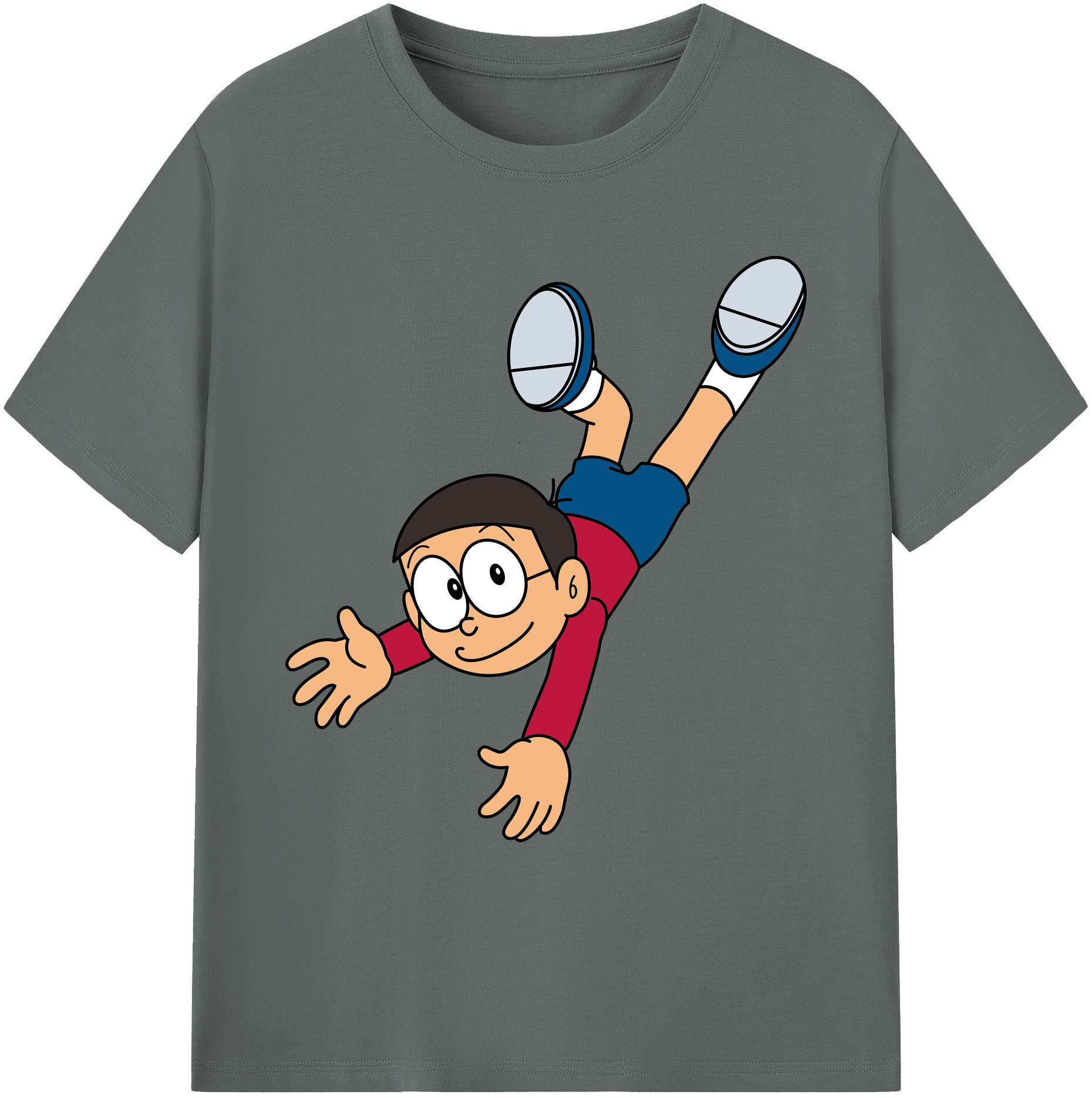 （画像用） ドラえもん 野比 のび太 Doraemon Nobita Nobi 綿100％ メンズ半袖Tシャツ｜肌触りやわらか＆通気性